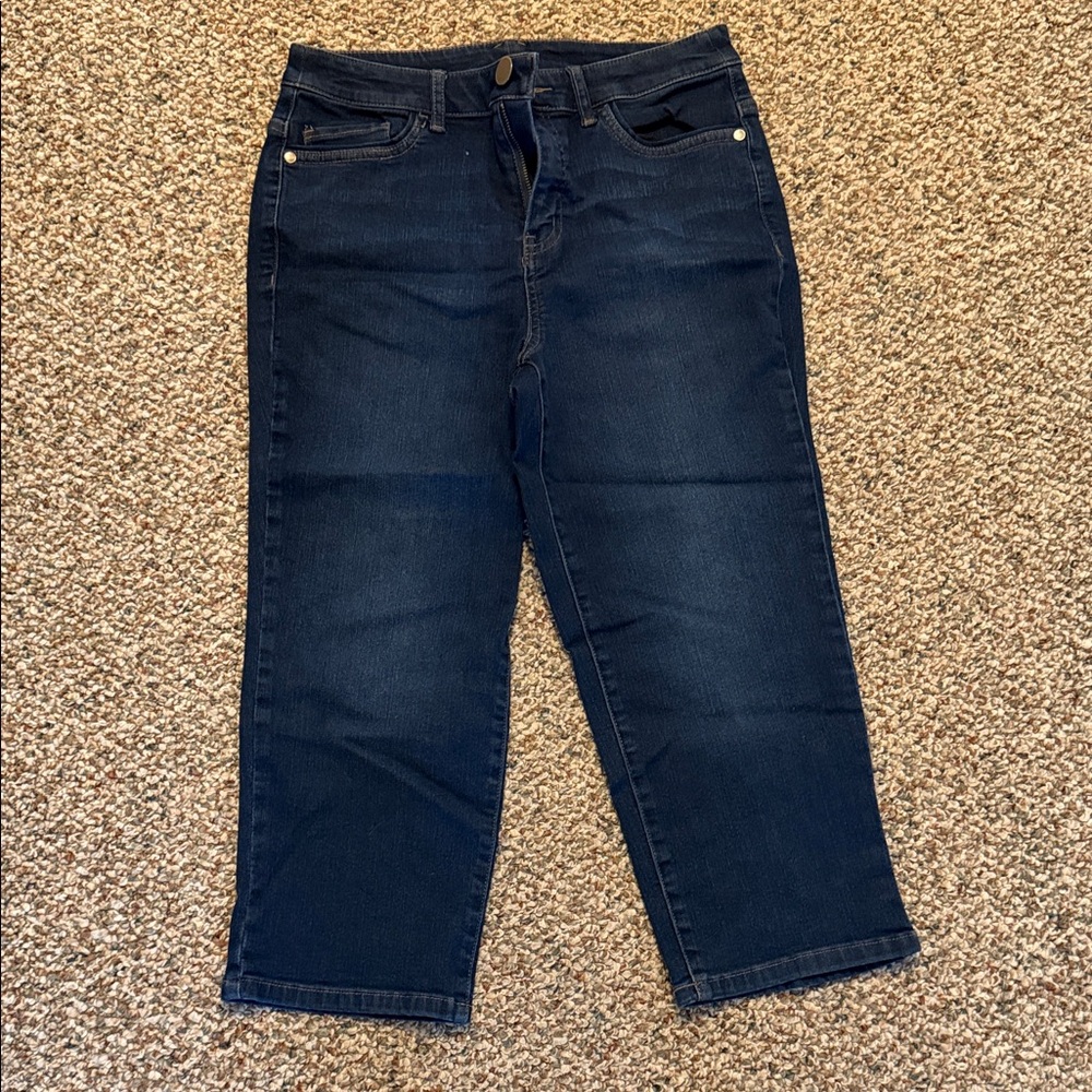 Christopher & Banks Women's Dark Blue Cropped Jeans